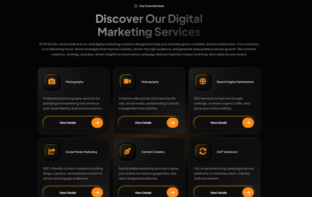 TM Studio - Digital Marketing Services Page